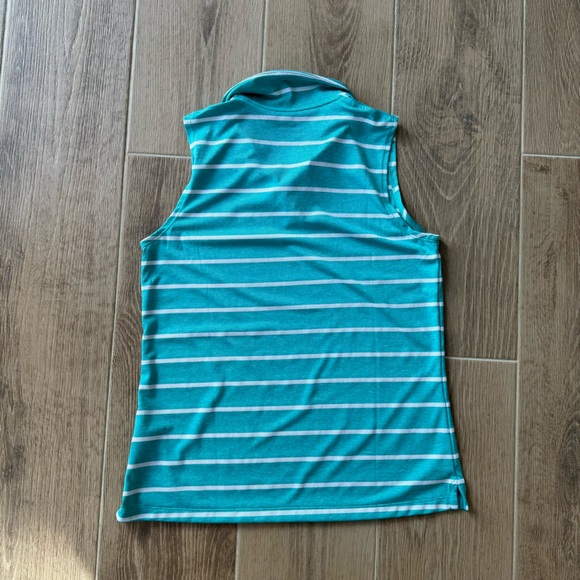 Women's Nike Golf Dri-Fit Sleeveless Striped Polo, Size Medium - Picture 4 of 4